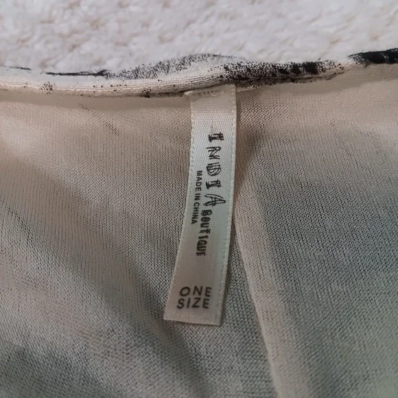 Abstract Black White Boxy Boho Lagenlook Artsy Lightweight‎ Lined Maxi Dress OS - Picture 12 of 13